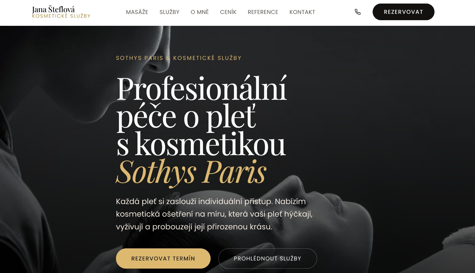 Ukázka webu kosmetika-steflova.cz – moderní web pro kosmetický salón